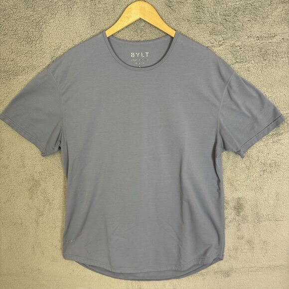 Bylt Shirt Mens XL Drop Cut Premium Basics Blue Short Sleeve T Shirt Performance - Picture 1 of 7